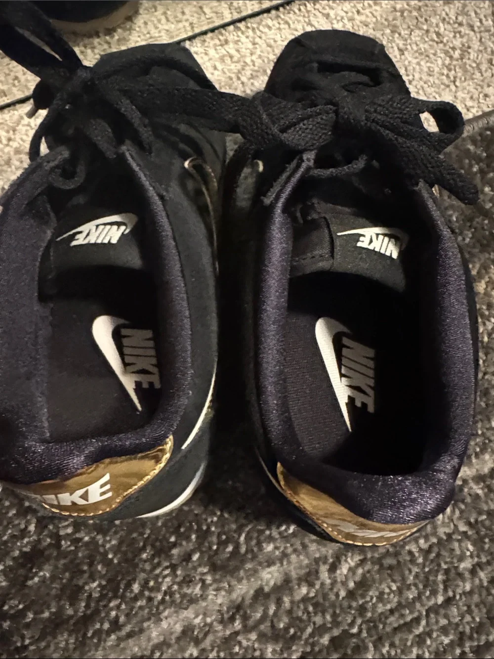 Nike  Women Black Sneakers with Metallic Gold Heel